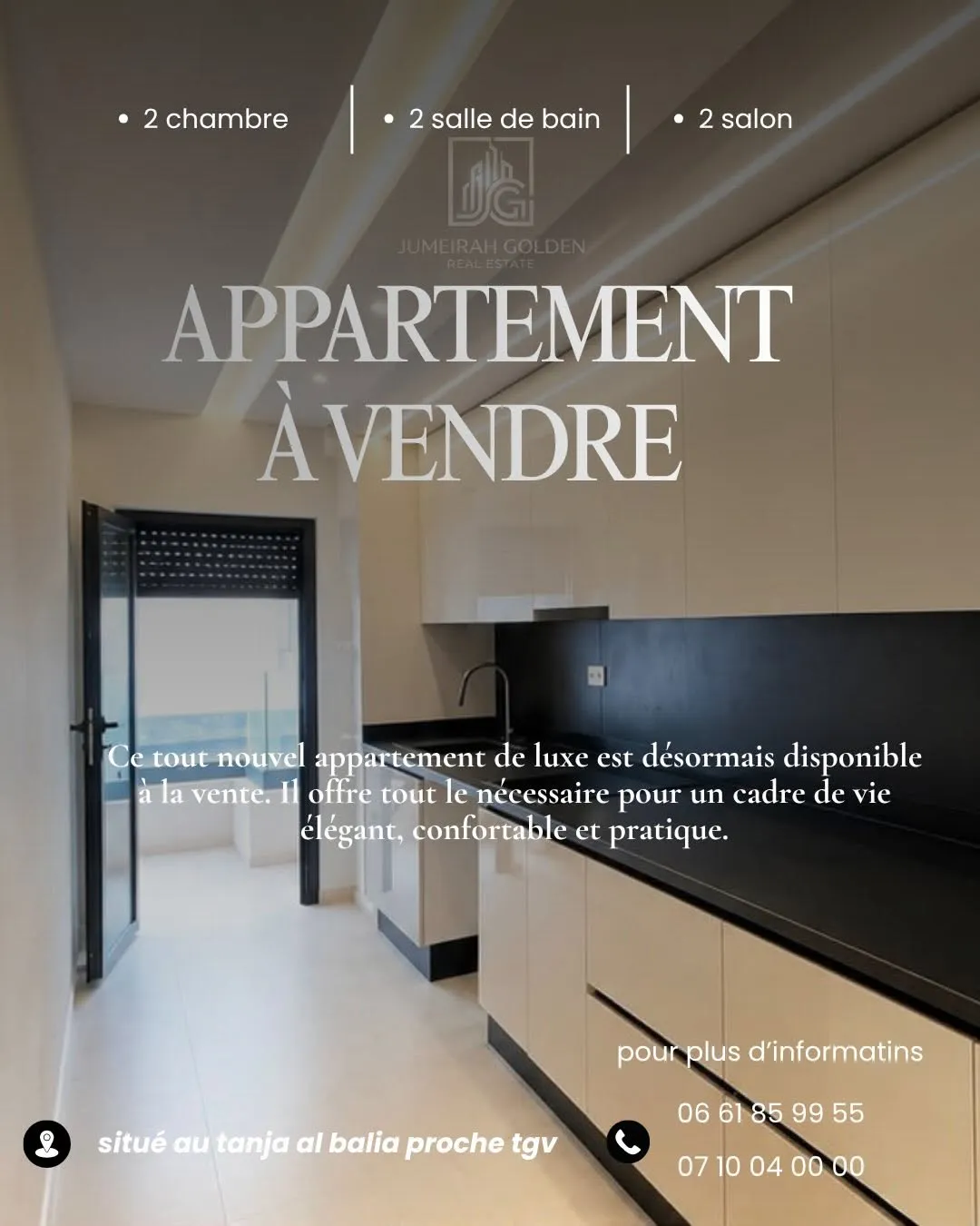 Appartement 3 Chambres à Malabata Hills