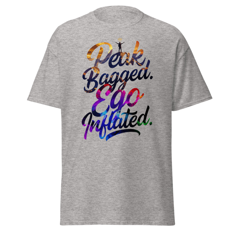 Peak Bagged, Ego Inflated - Satirical Hiker Script Unisex classic tee