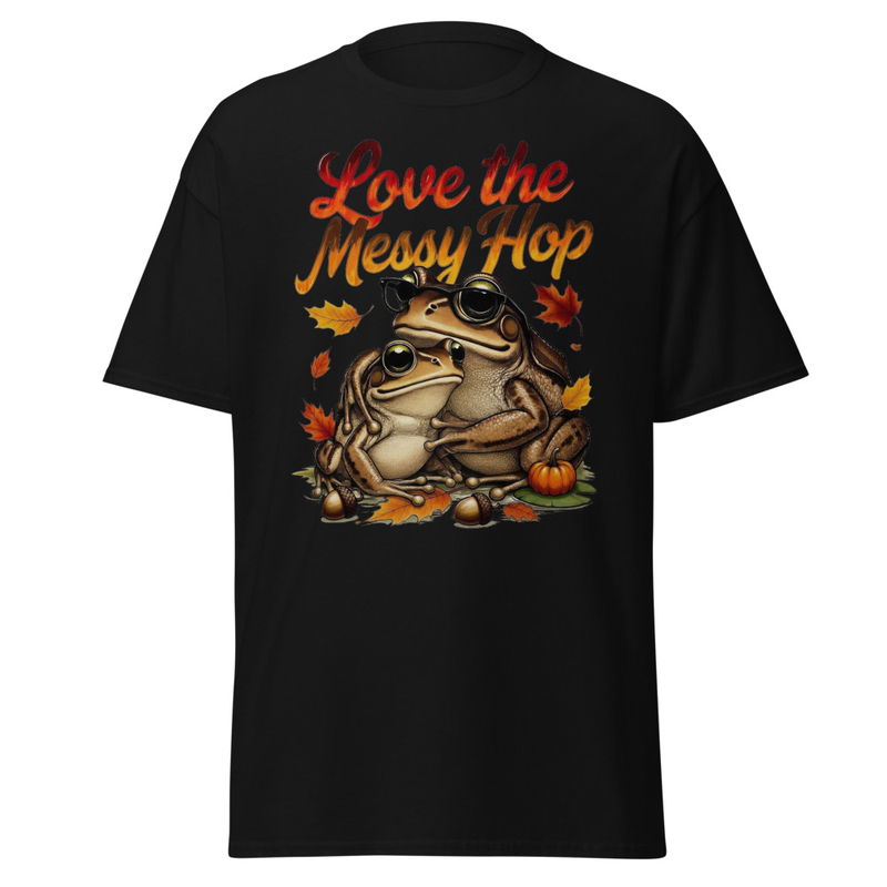 Love the Messy Hop - Autumn Toad Couple Graphic Unisex classic tee