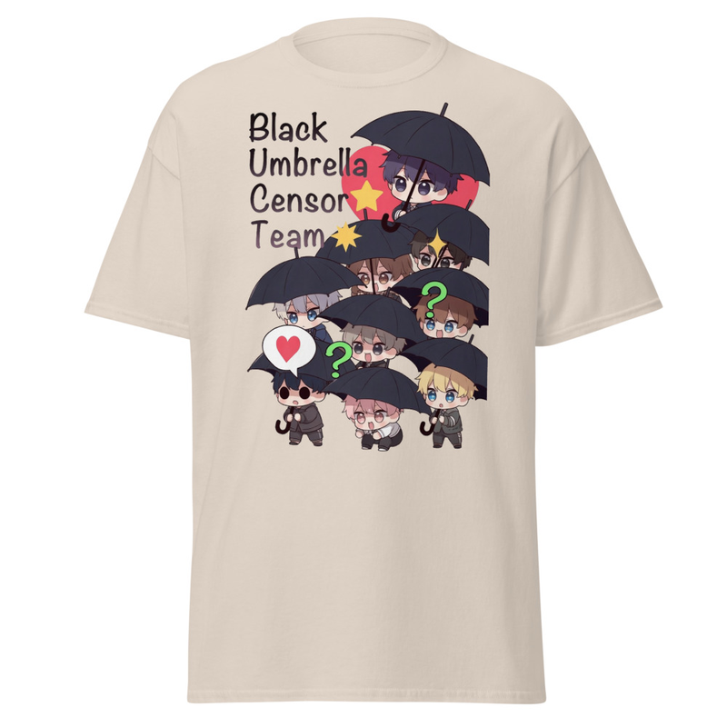 Black Umbrella Censor Team - Chibi Satire Graphic Unisex classic tee