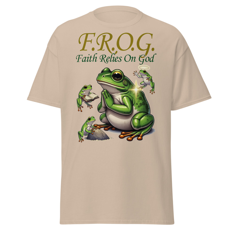 F.R.O.G. Faith Relies On God - Praying Frog Christian Unisex classic tee