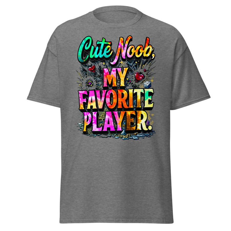 Cute Noob My Favorite Player Tie-Dye Comic Graphic Unisex classic tee