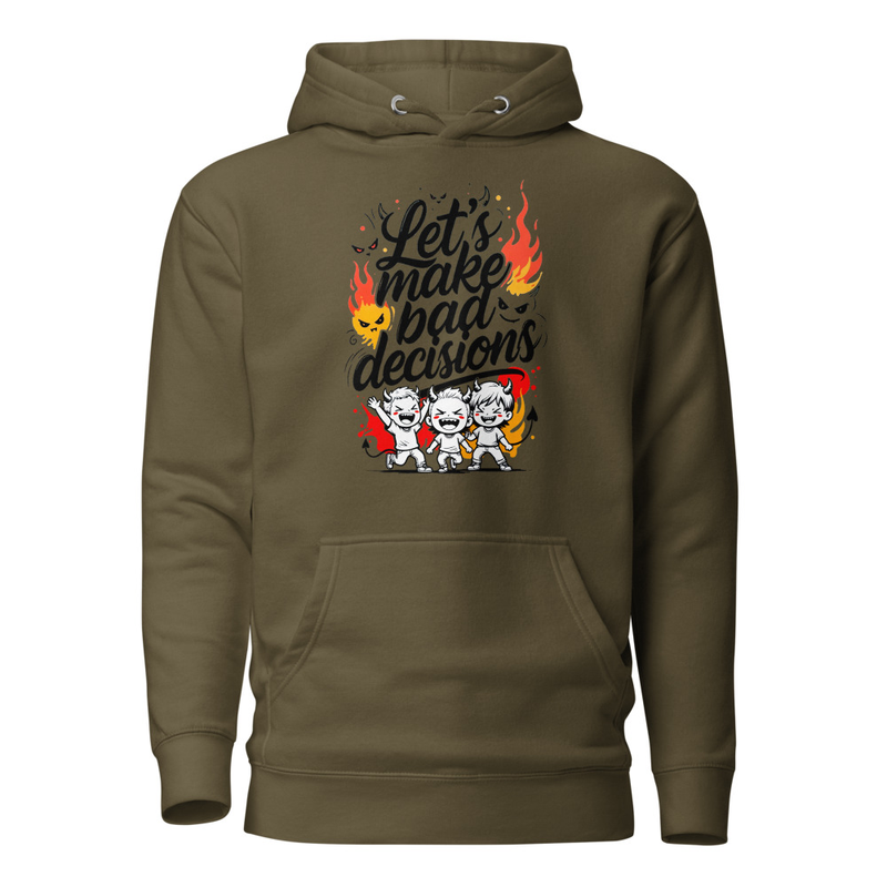 Let's Make Bad Decisions - Devil Squad Flame Graphic Unisex Hoodie