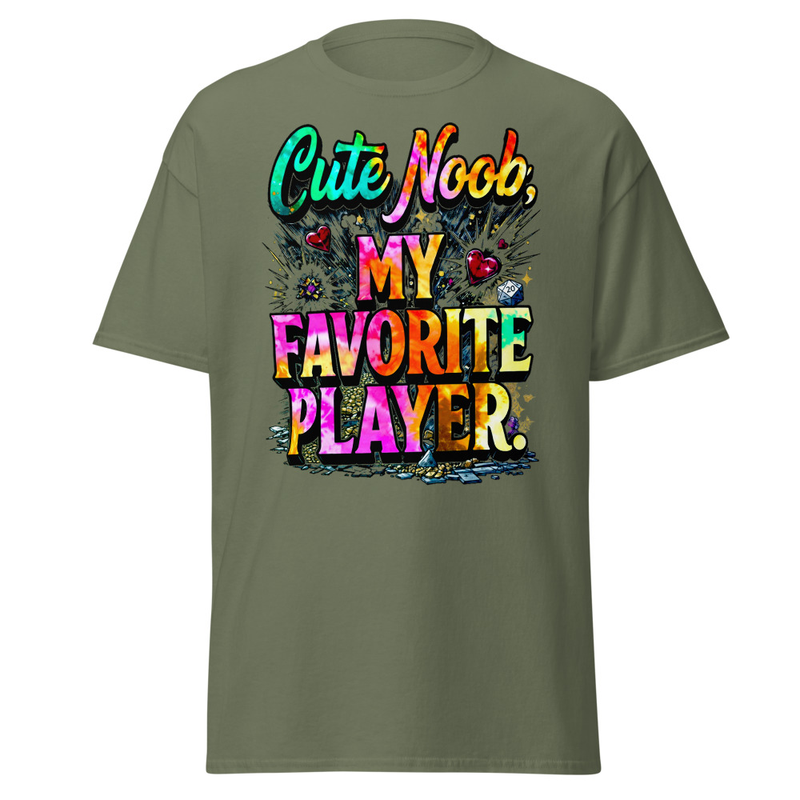 Cute Noob My Favorite Player Tie-Dye Comic Graphic Unisex classic tee