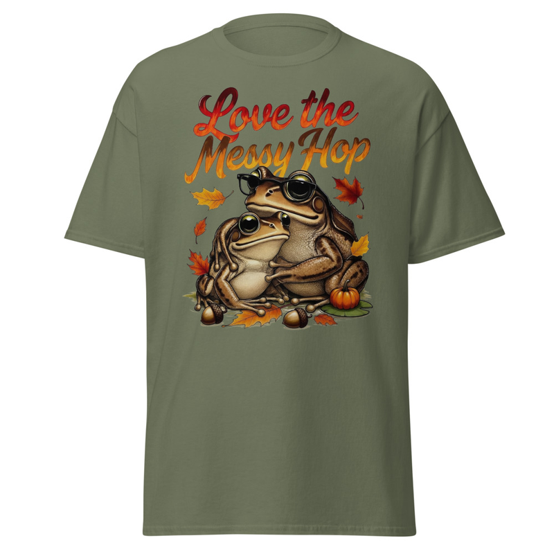 Love the Messy Hop - Autumn Toad Couple Graphic Unisex classic tee