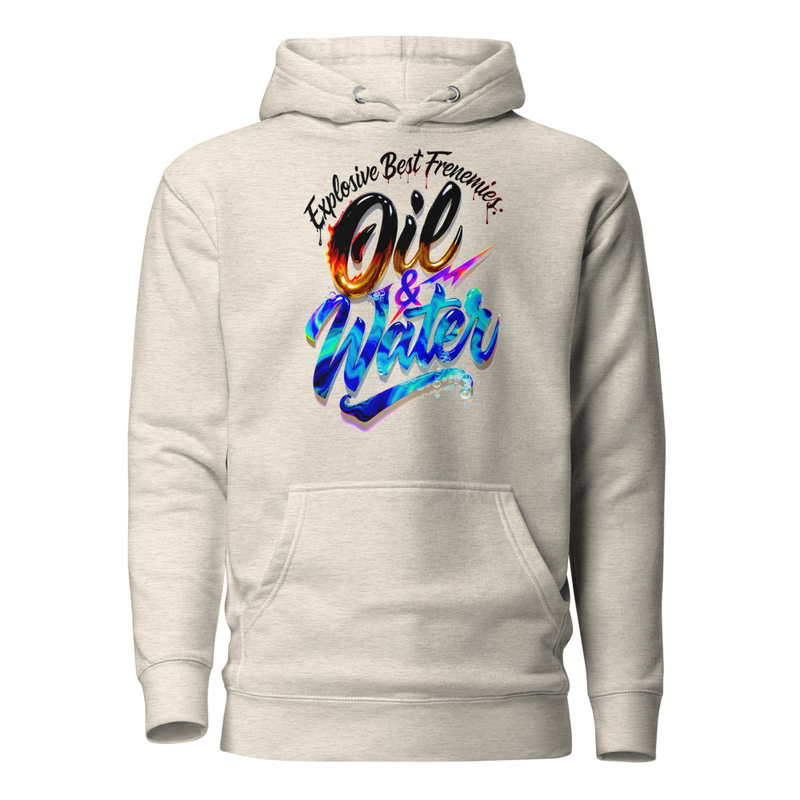 Explosive Best Frenemies: Oil & Water Satire Unisex Hoodie