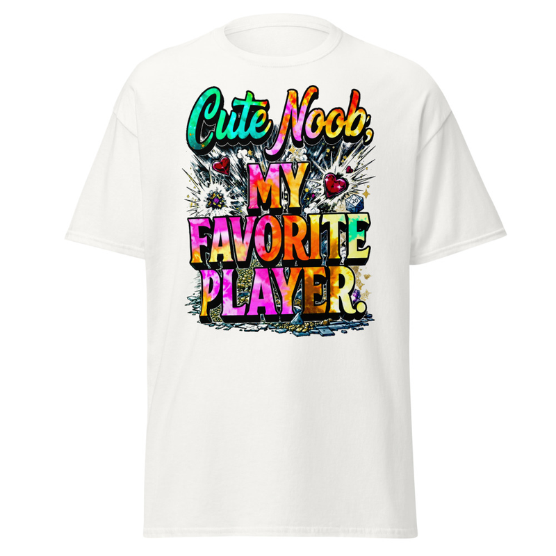 Cute Noob My Favorite Player Tie-Dye Comic Graphic Unisex classic tee