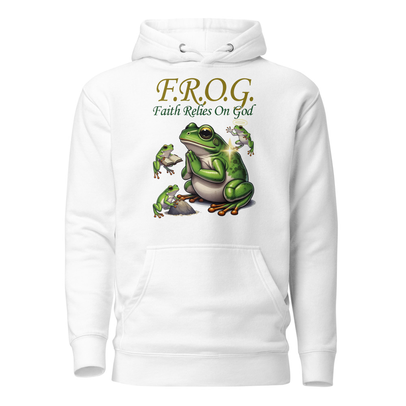 F.R.O.G. Faith Relies On God - Praying Frog Christian Unisex Hoodie