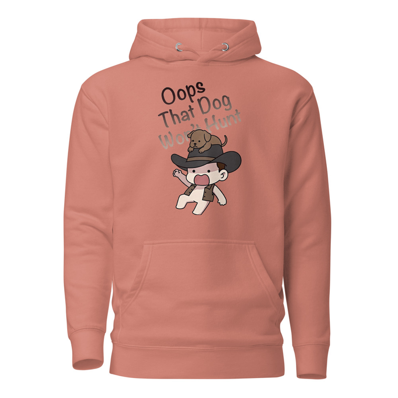 Oops That Dog Won't Hunt - Cowboy Kid & Puppy Satire Unisex Hoodie