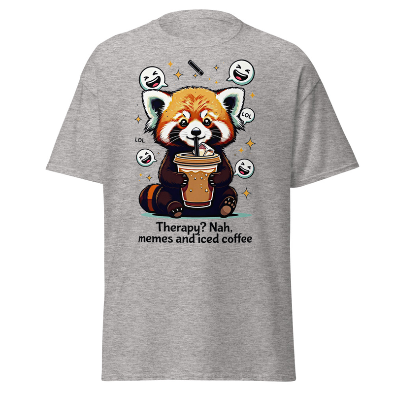 Therapy? Nah, Memes and Iced Coffee - Funny Red Panda Unisex classic tee