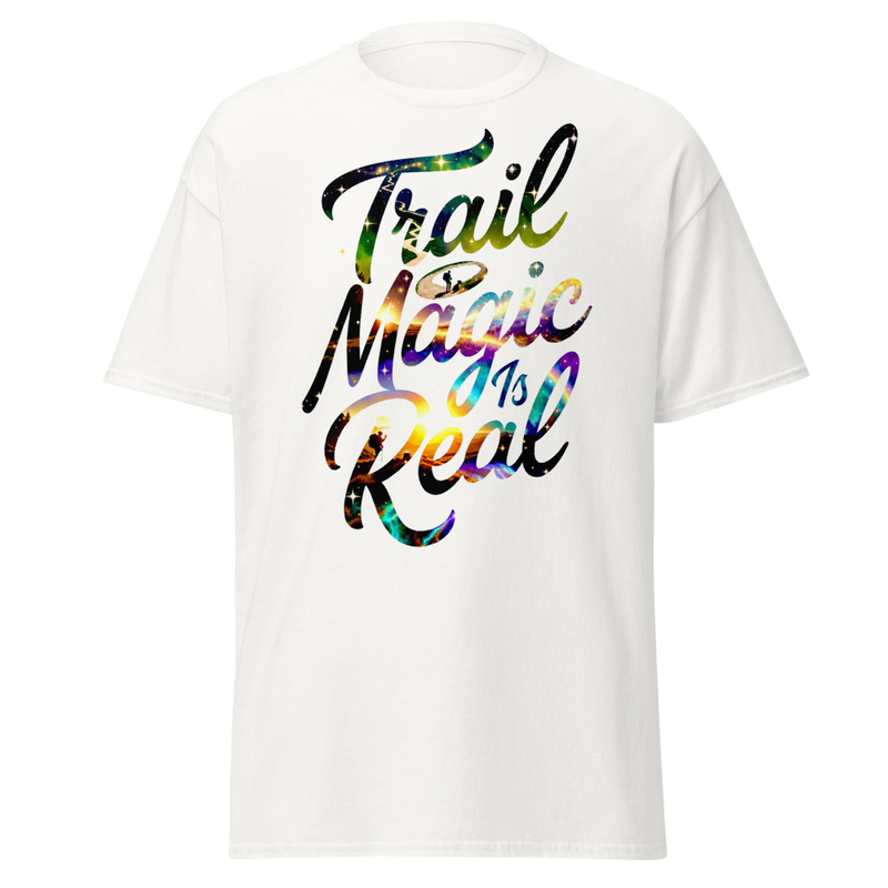 Trail Magic Is Real - Cosmic Hiker Script Unisex classic tee