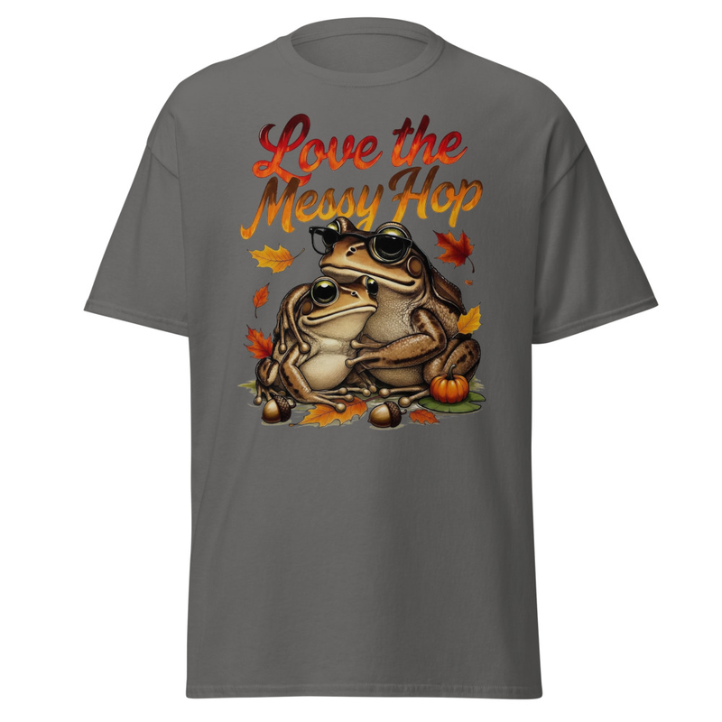 Love the Messy Hop - Autumn Toad Couple Graphic Unisex classic tee