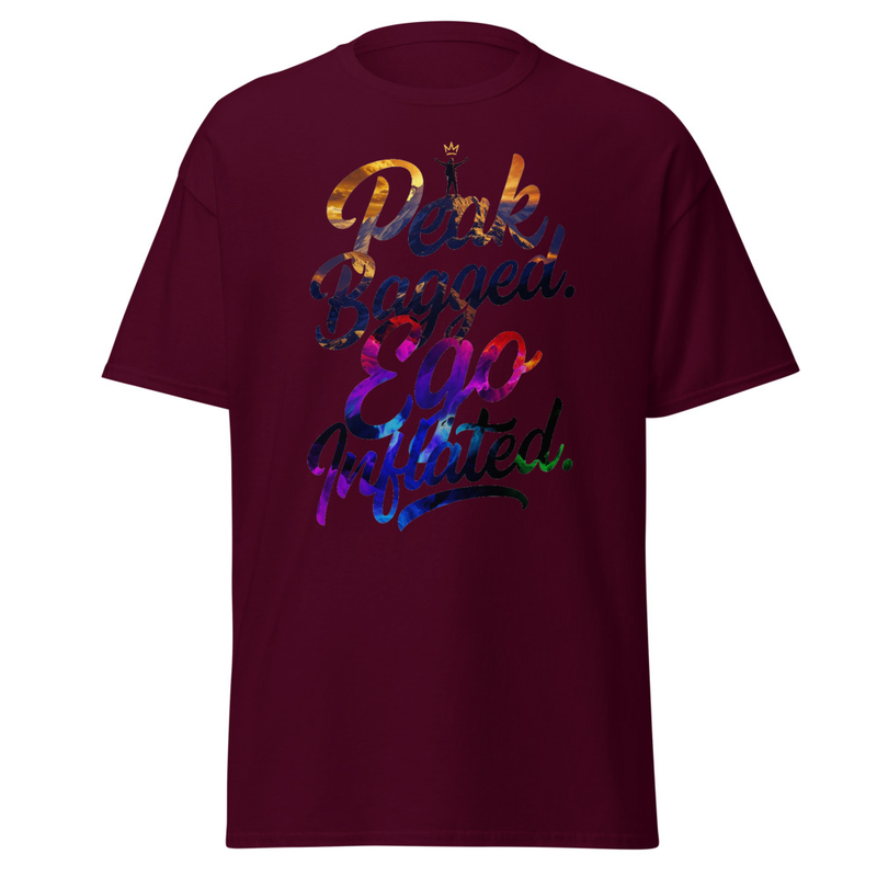 Peak Bagged, Ego Inflated - Satirical Hiker Script Unisex classic tee