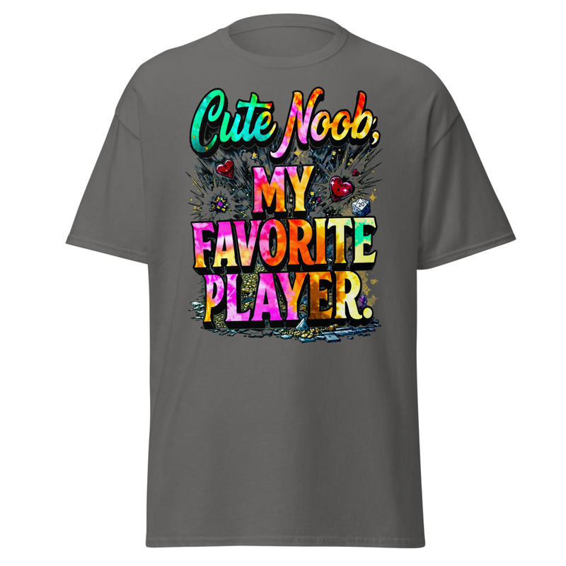 Cute Noob My Favorite Player Tie-Dye Comic Graphic Unisex classic tee