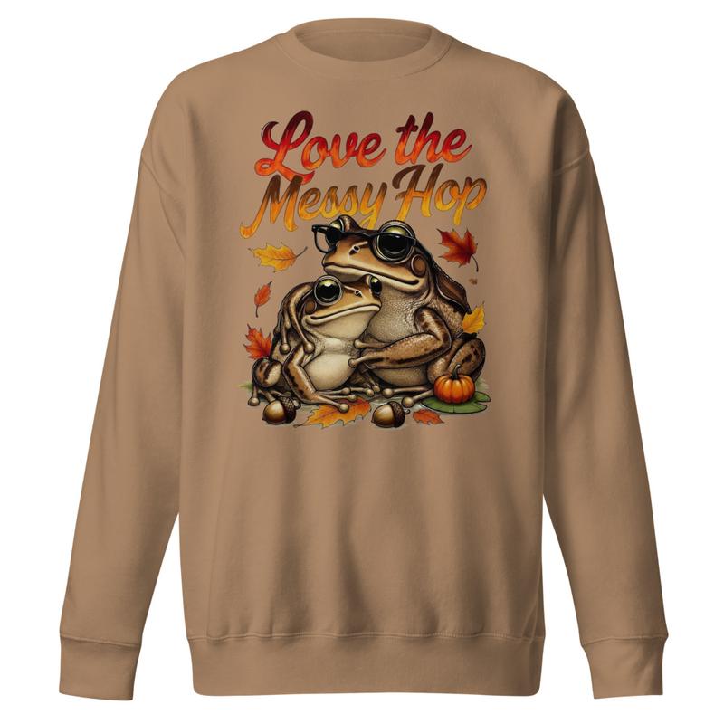 Love the Messy Hop - Autumn Toad Couple Unisex Premium Sweatshirt