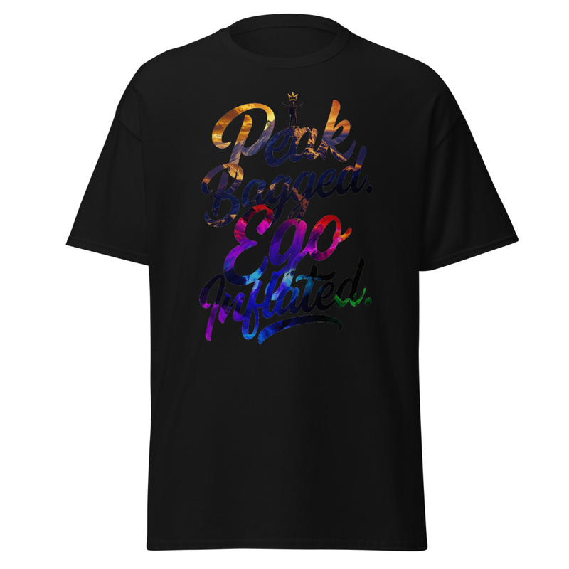Peak Bagged, Ego Inflated - Satirical Hiker Script Unisex classic tee