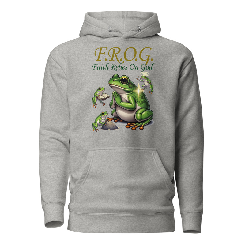 F.R.O.G. Faith Relies On God - Praying Frog Christian Unisex Hoodie
