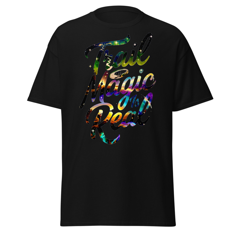 Trail Magic Is Real - Cosmic Hiker Script Unisex classic tee
