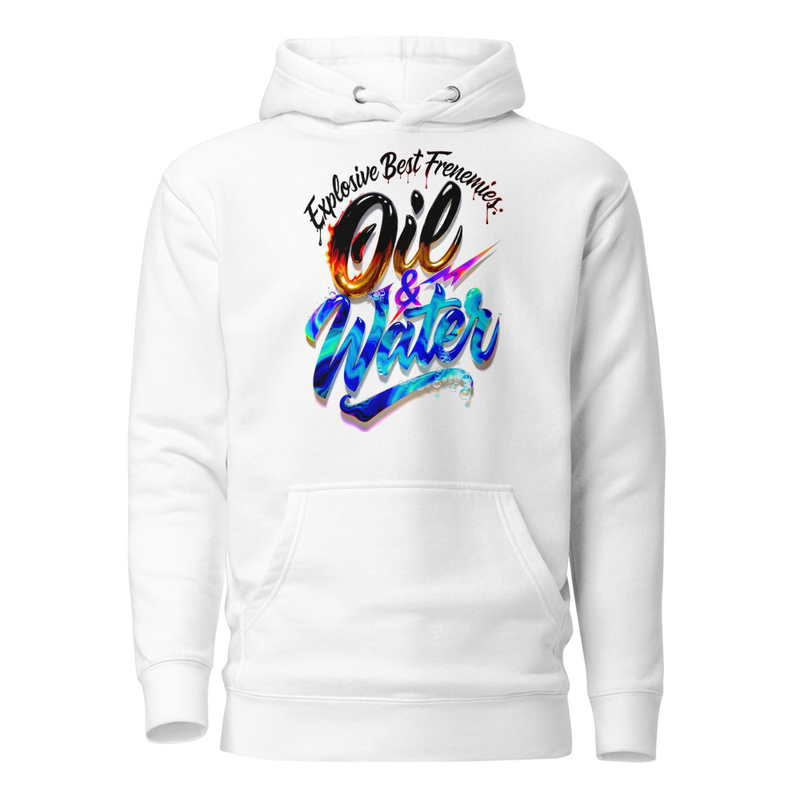 Explosive Best Frenemies: Oil & Water Satire Unisex Hoodie