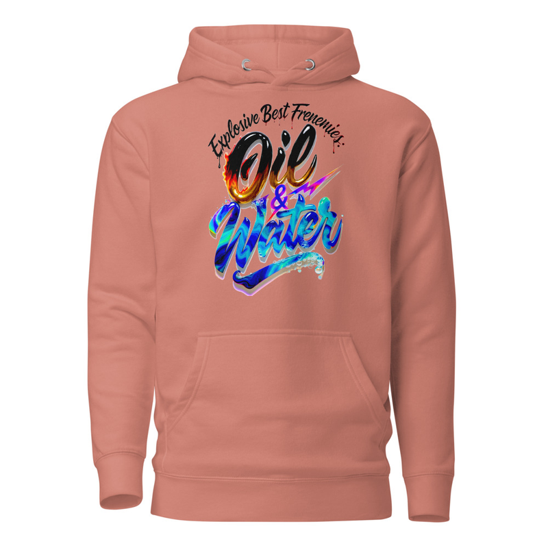 Explosive Best Frenemies: Oil & Water Satire Unisex Hoodie