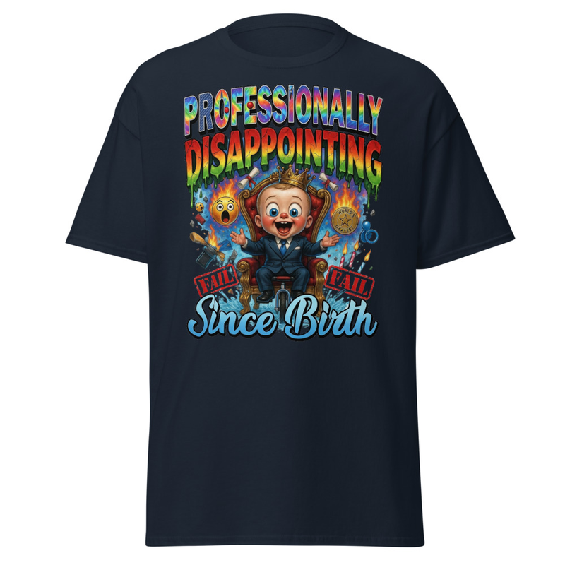 Professionally Disappointing Since Birth - Baby Boss Throne Satire Unisex classic tee