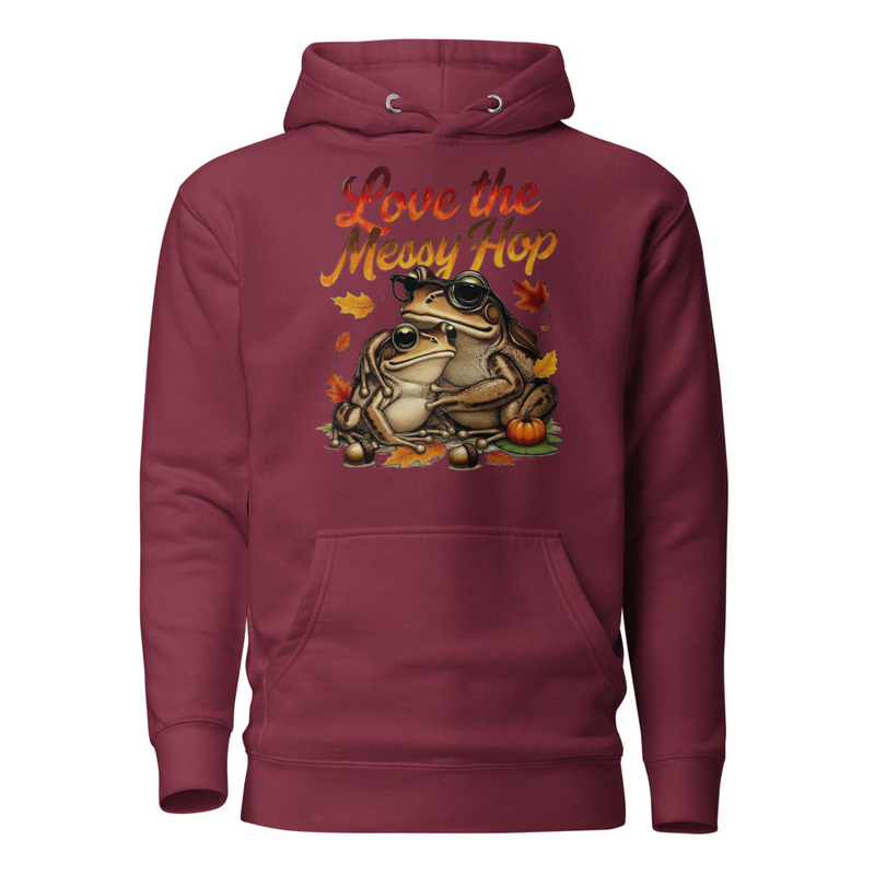 Love the Messy Hop - Autumn Toad Couple Graphic Unisex Hoodie