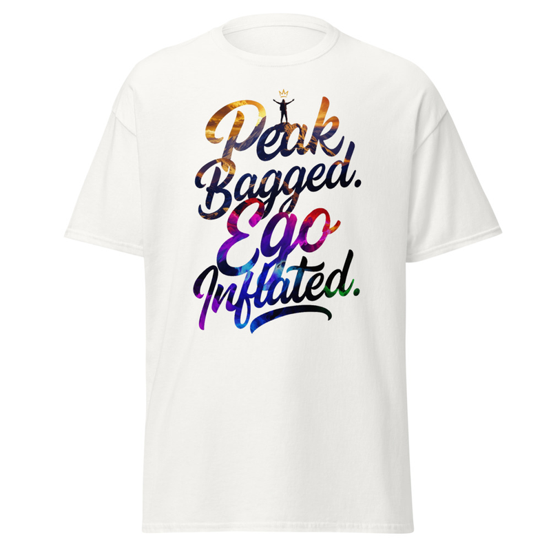 Peak Bagged, Ego Inflated - Satirical Hiker Script Unisex classic tee