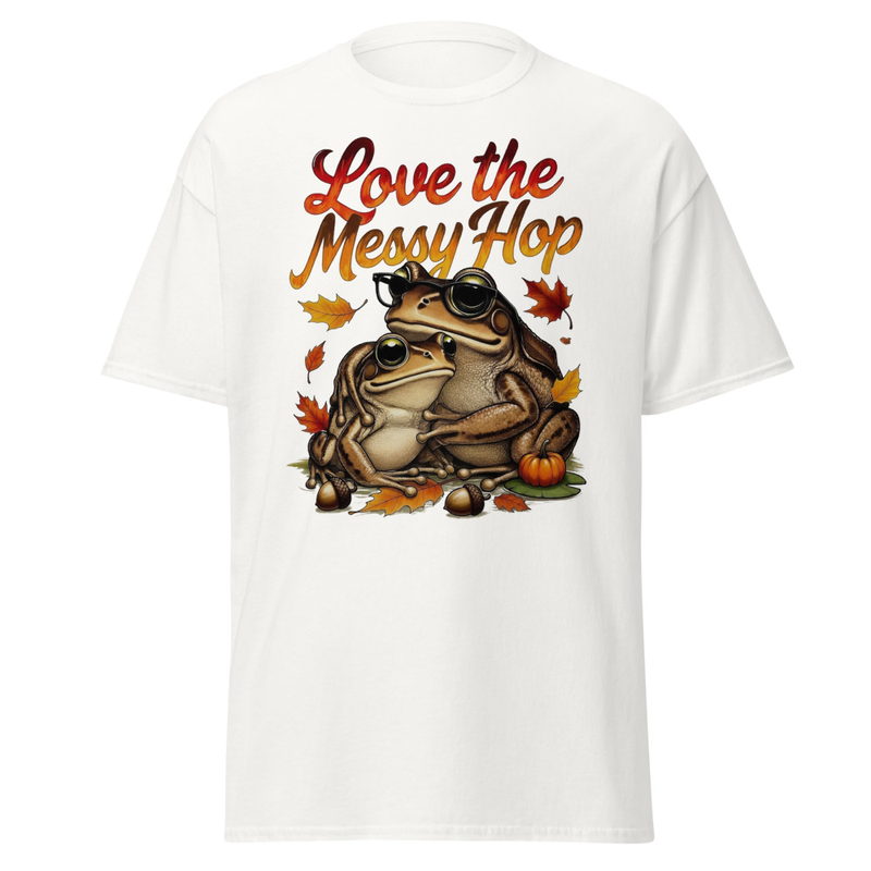 Love the Messy Hop - Autumn Toad Couple Graphic Unisex classic tee