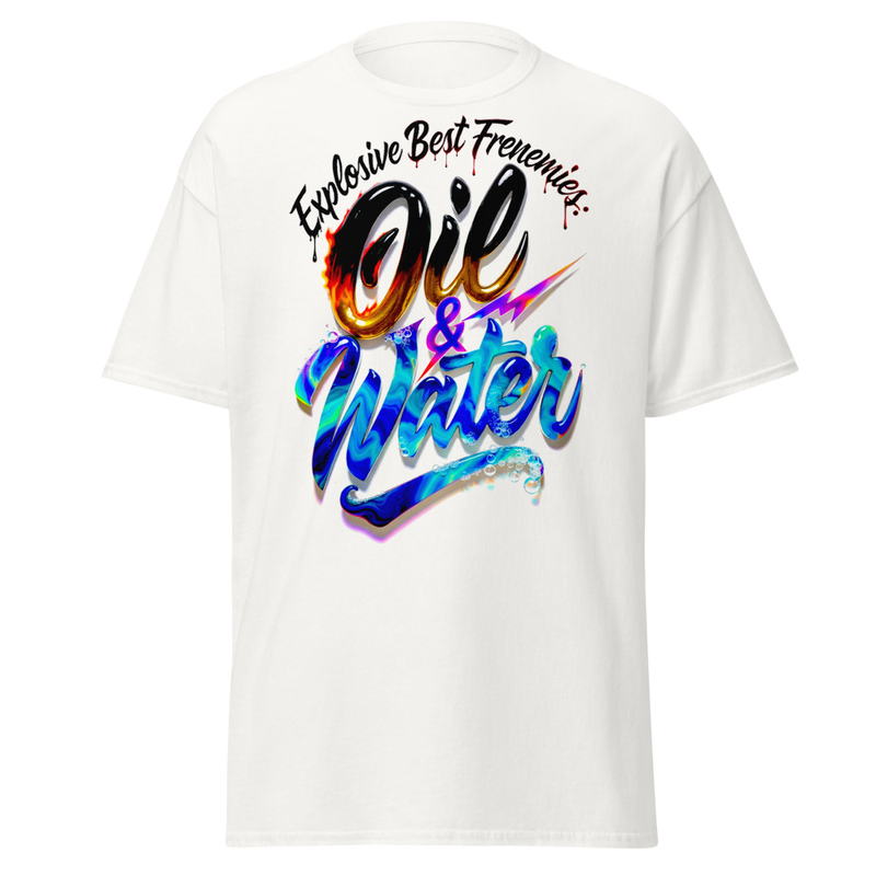 Explosive Best Frenemies: Oil & Water Satire T-Shirt