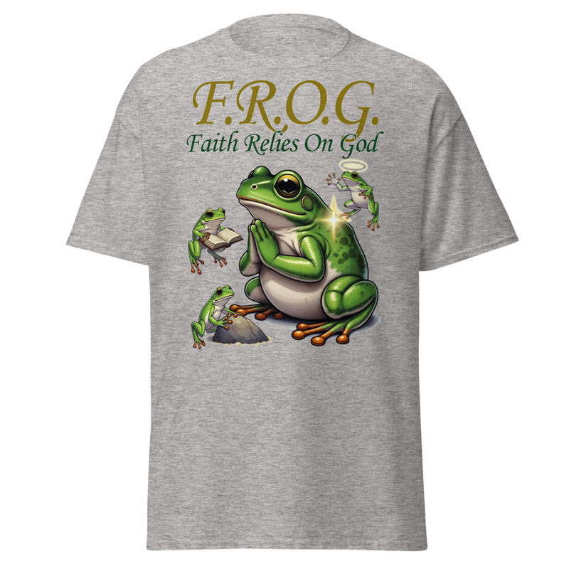 F.R.O.G. Faith Relies On God - Praying Frog Christian Unisex classic tee