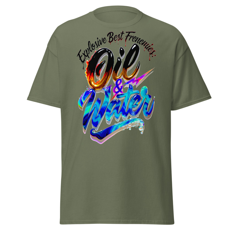 Explosive Best Frenemies: Oil & Water Satire T-Shirt