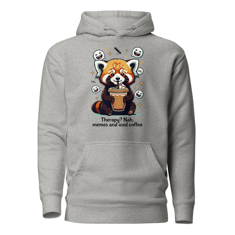Therapy? Nah, Memes and Iced Coffee - Funny Red Panda Unisex Hoodie