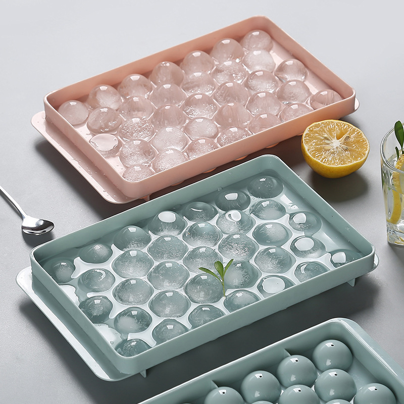 Ice Tray Mold Household Ice Box Homemade Ice Cube Press Type Ice Storage Box Ball Type With Lid Easy To Remove The Mold Ice Tray