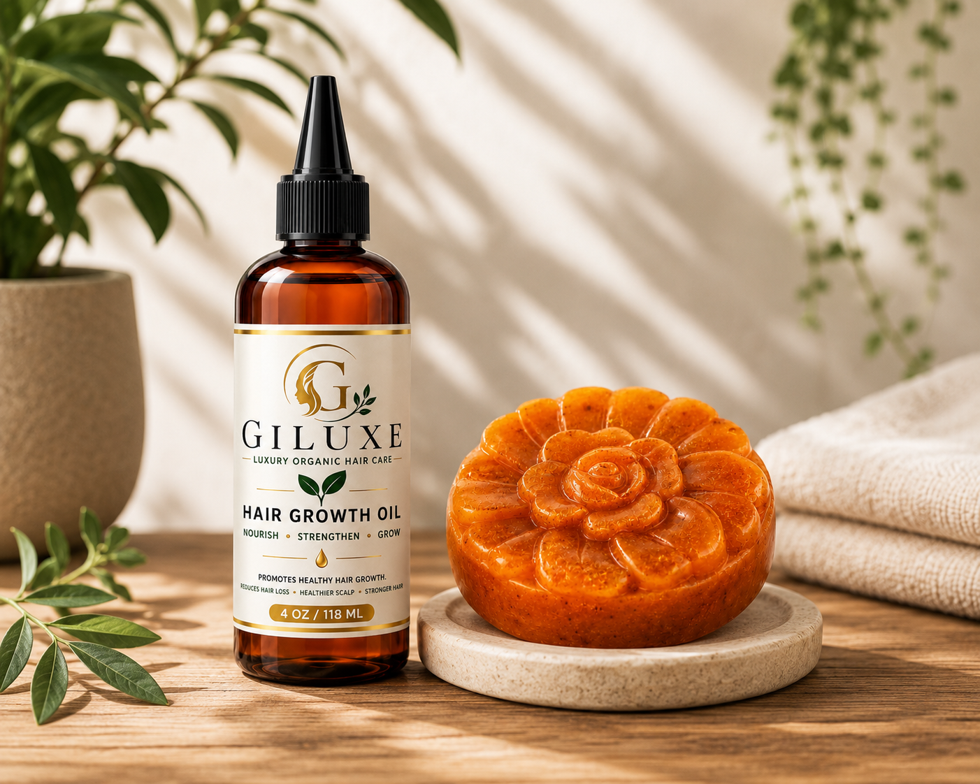 Giluxe Hair Growth Oil & Soap Set