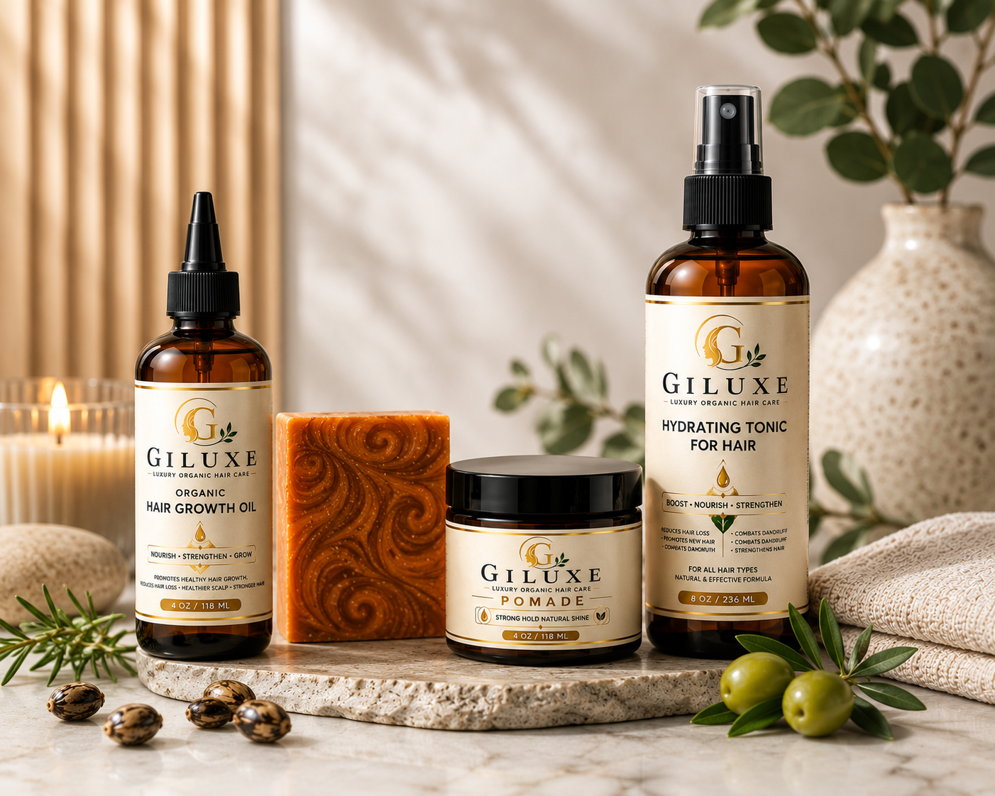 Giluxe Organic Hair Care Set
