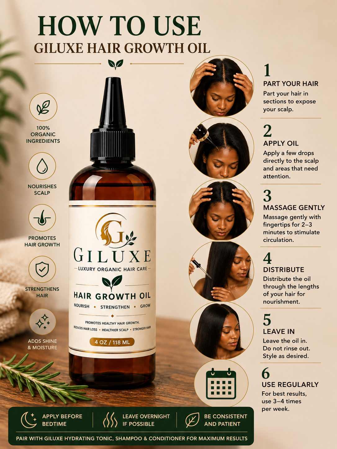 Organic Hair Growth Oil — Nourish • Strengthen • Shine