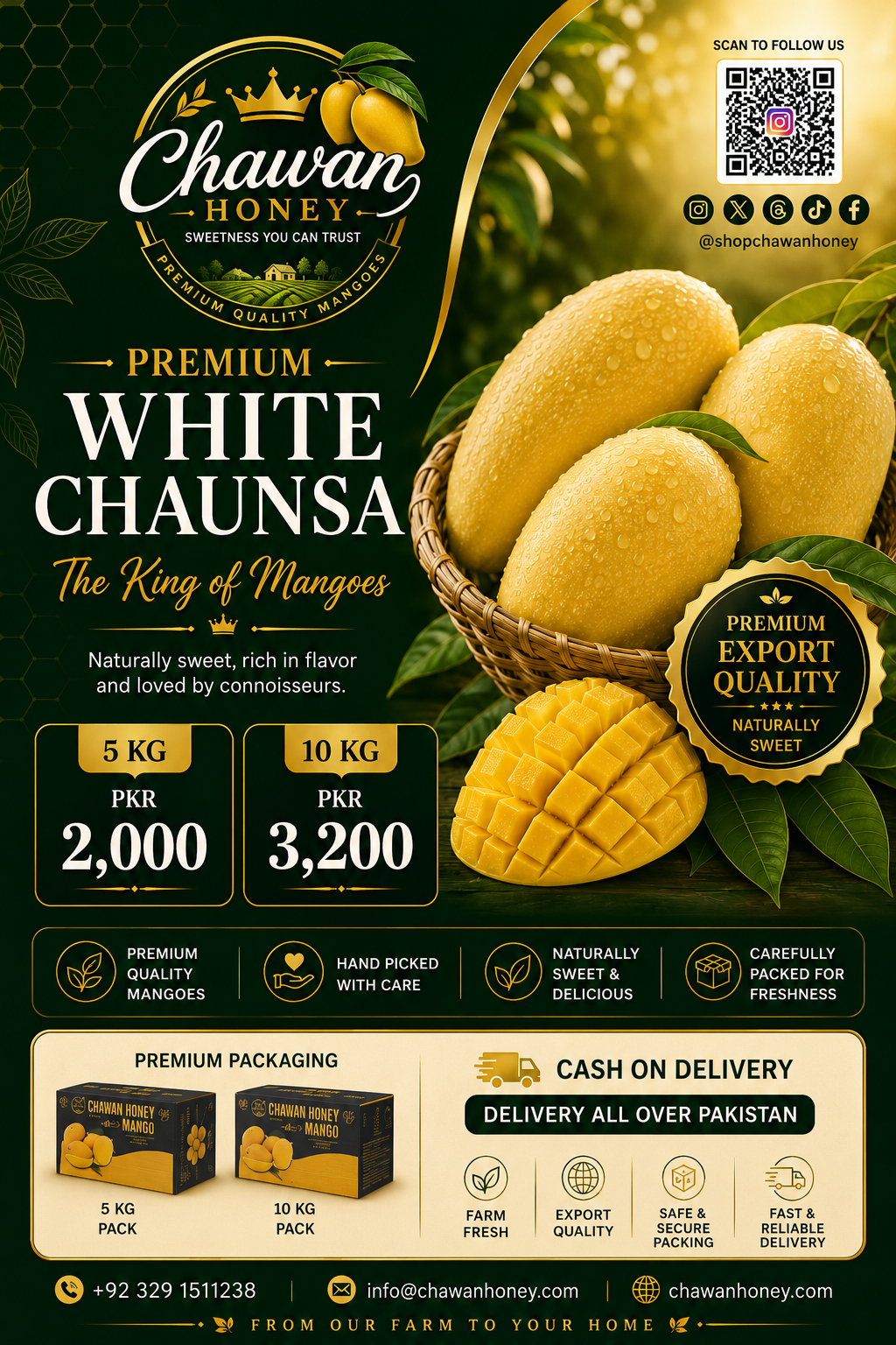 Premium White Chaunsa Mangoes