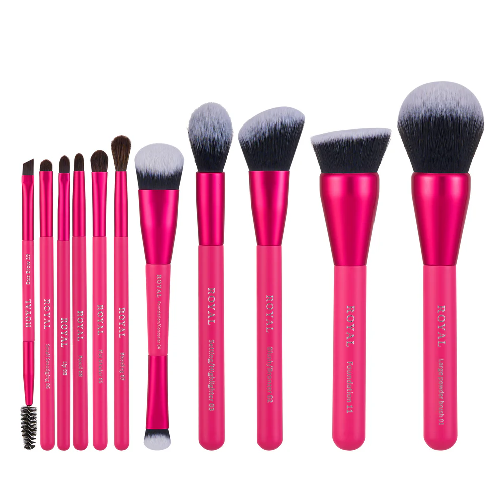 Royal Cosmetics Hot Pink-11 piece brush set