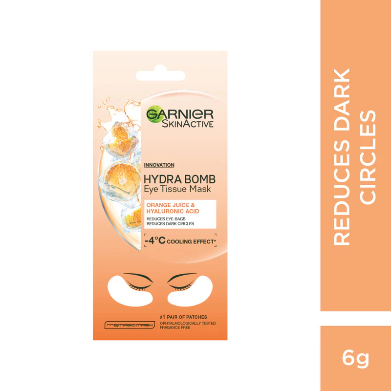 Garnier SkinActive Hydra Bomb Anti Dark-Circles Eye Tissue Mask With Orange Juice And Hyaluronic Acid