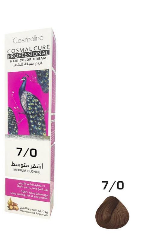 Cosmal Cure Professional Hair Color Cream Medium Blonde 7/0 