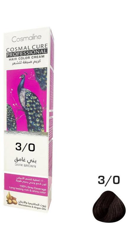 Cosmal Cure Professional Hair Color Cream Dark Brown 3/0