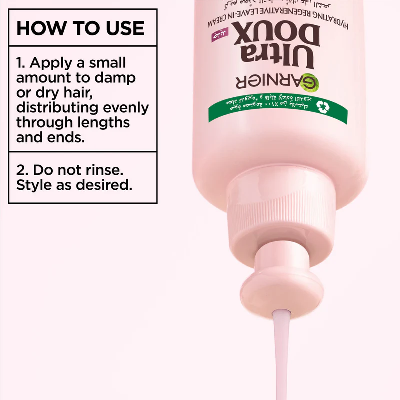 Garnier Ultra Doux Grape Moisture 2 in 1 Styling Cream, Volumizing Hydration for Dehydrated Hair With Hydrating Grape Water + Antioxidant Grapeseed Oil