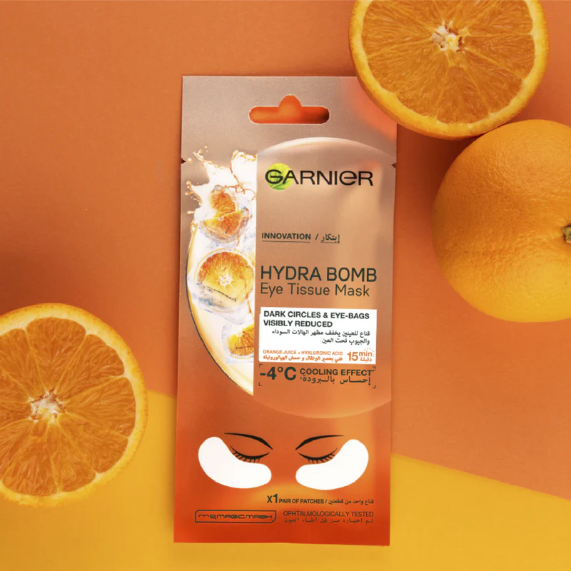 Garnier SkinActive Hydra Bomb Anti Dark-Circles Eye Tissue Mask With Orange Juice And Hyaluronic Acid