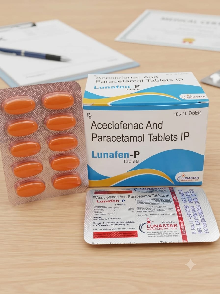 Aceclofenac and Paracetamol Tablets (Lunafen-P)