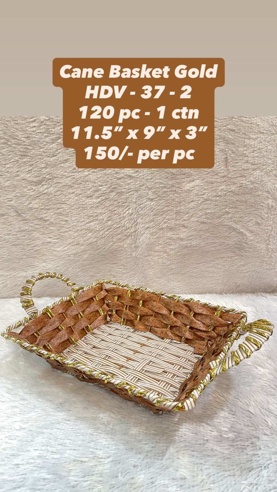 Gold Cane Basket