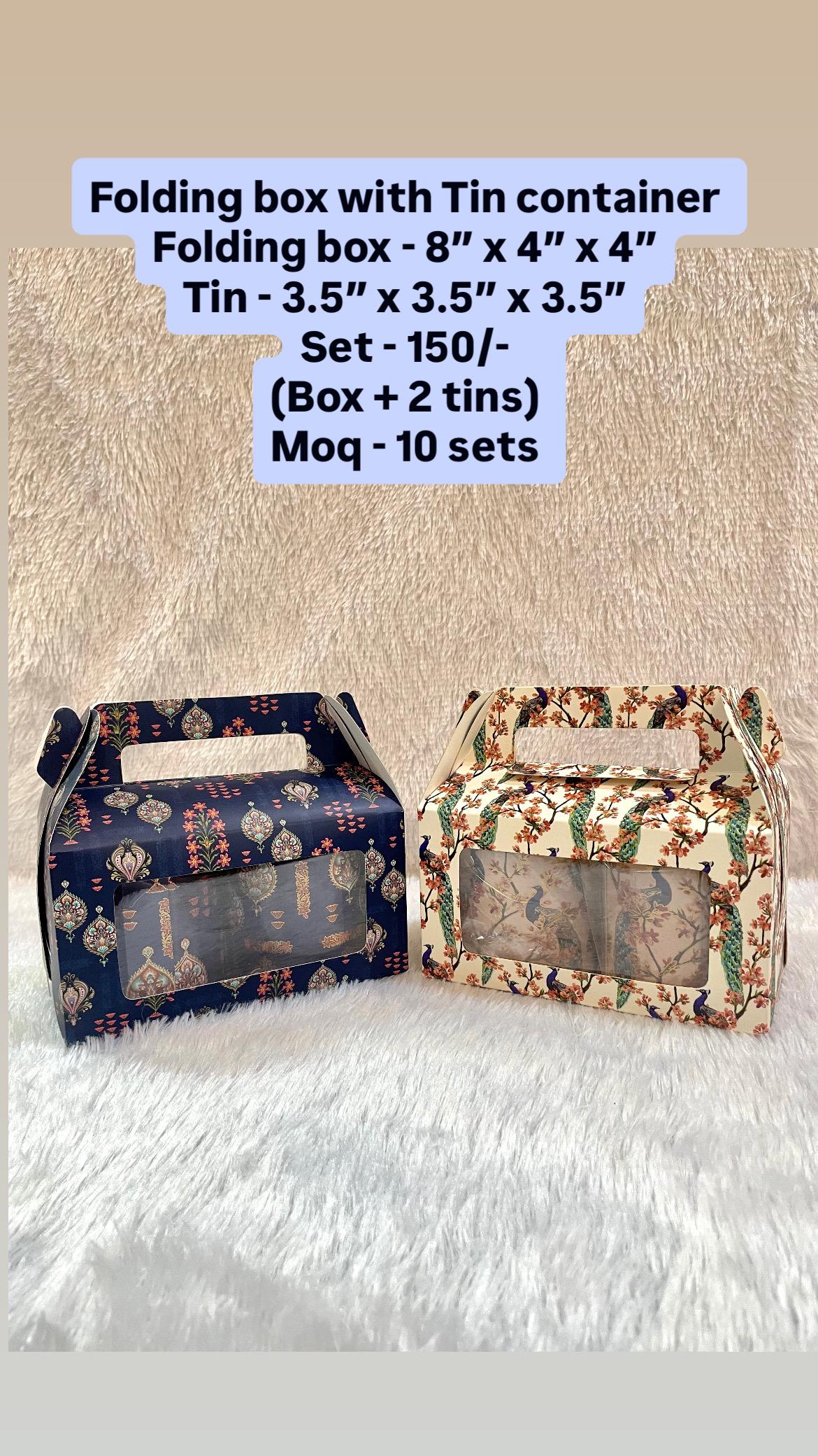 Folding Gift Box with Tin Containers