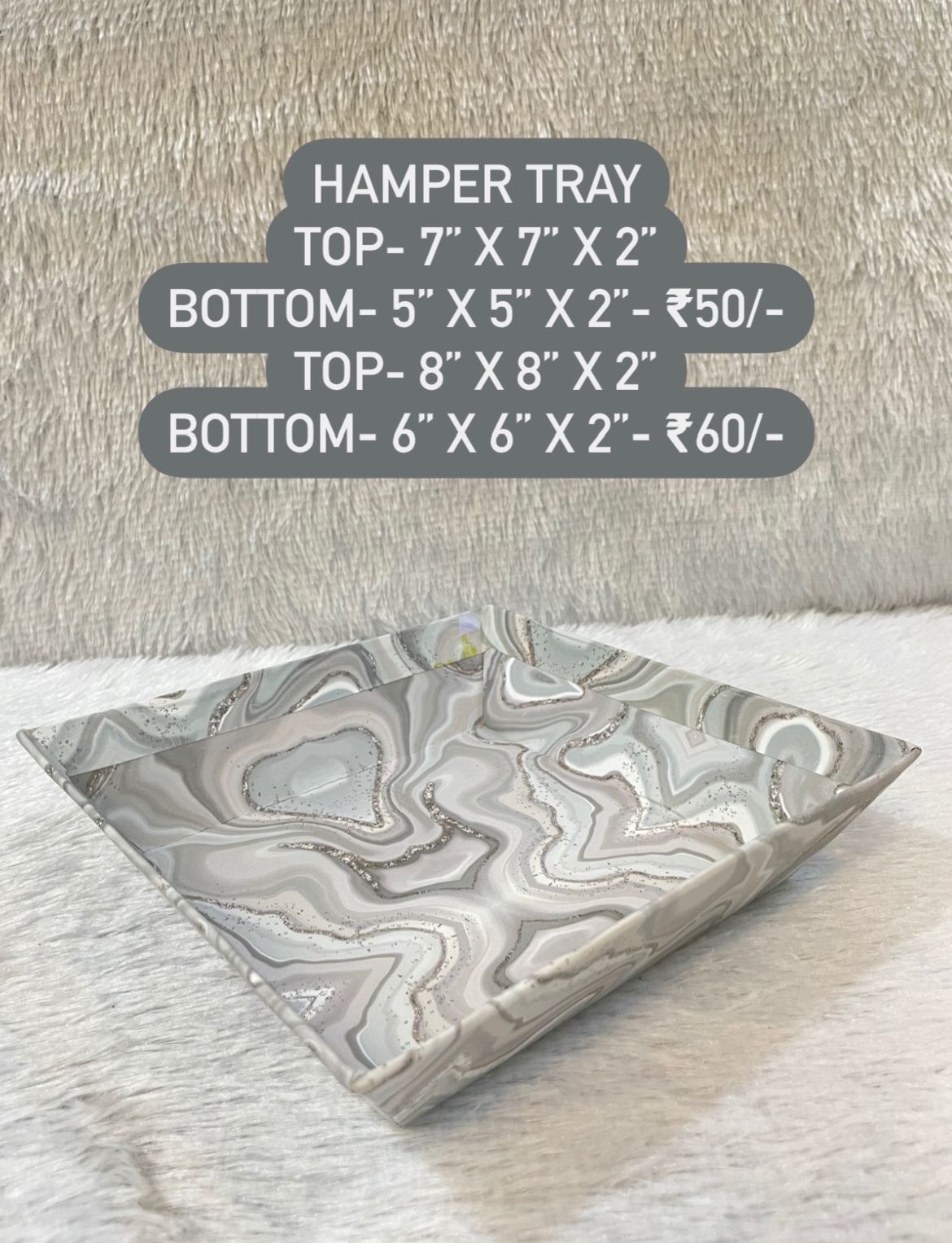 Marble Finish Hamper Tray