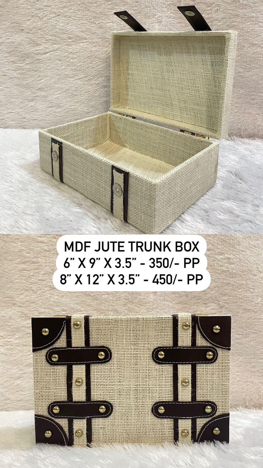MDF Jute Trunk Box