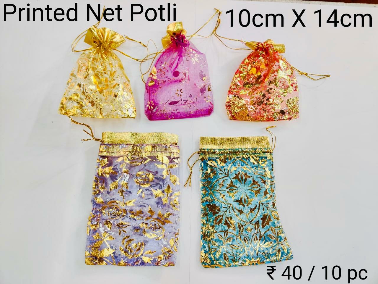 Printed Net Potli Bags