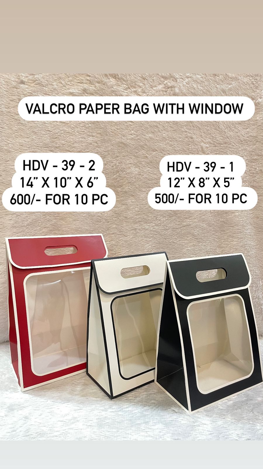 Velcro Paper Bag with Window